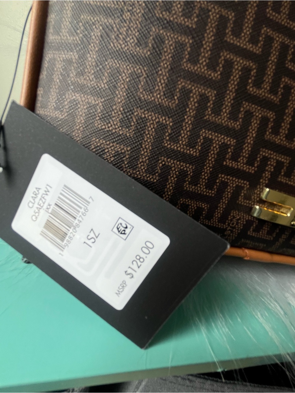 HALSTON $128 retail NWT Clara Signature Logo Top Zip Crossbody in Brown/Oak. 🤎 - Picture 5 of 9